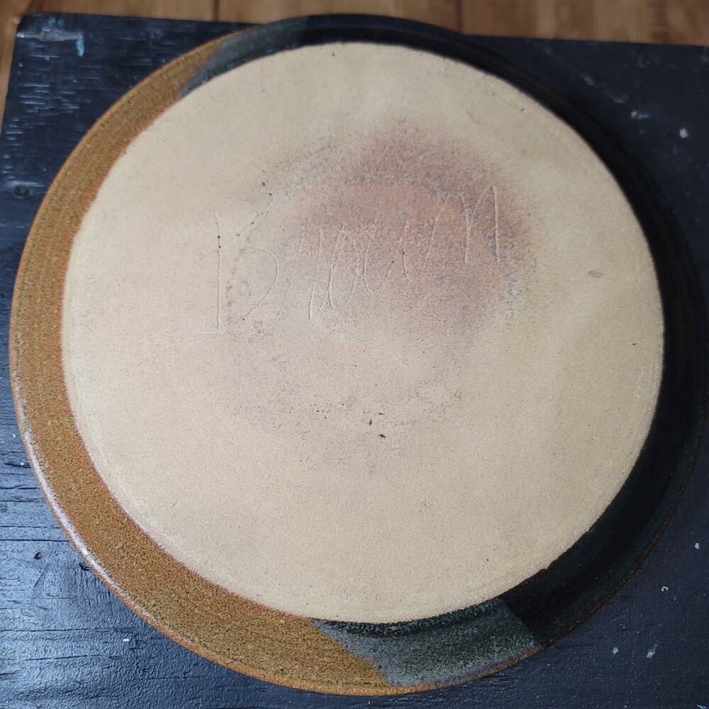 Vtg Handmade Pottery Ceramic Chip n Dip Tray - Picture 5 of 6